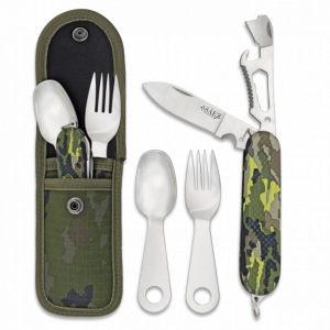 Set Cubiertos Ejército Español con Funda Camuflaje