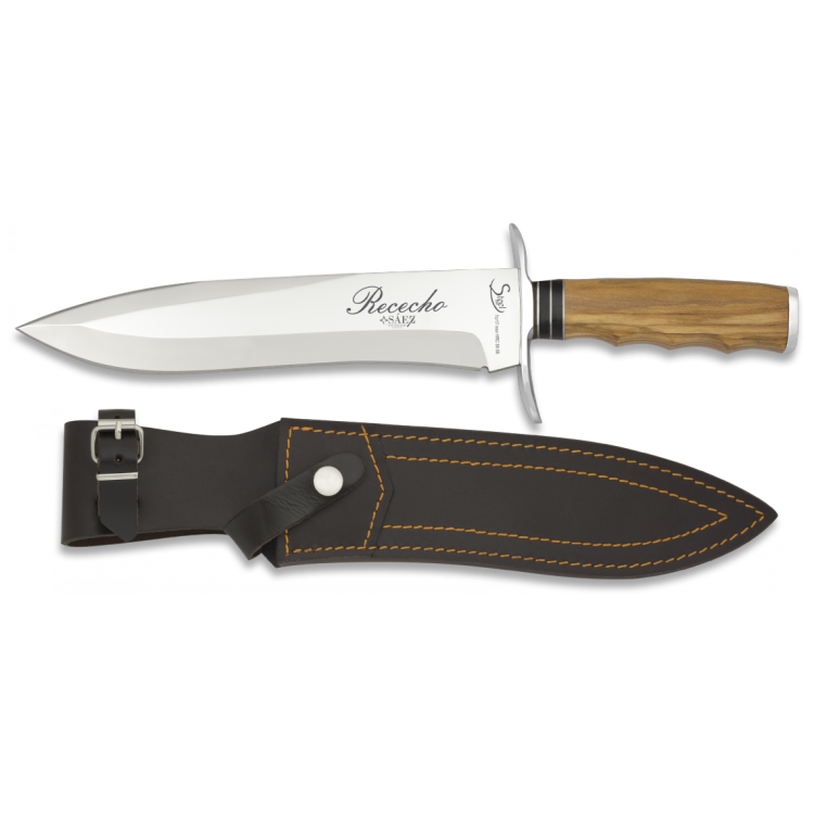 Cuchillo de Rececho y Remate con Mango de Olivo