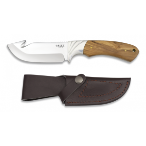 Cuchillo Desollador de Caza con Mango de Olivo