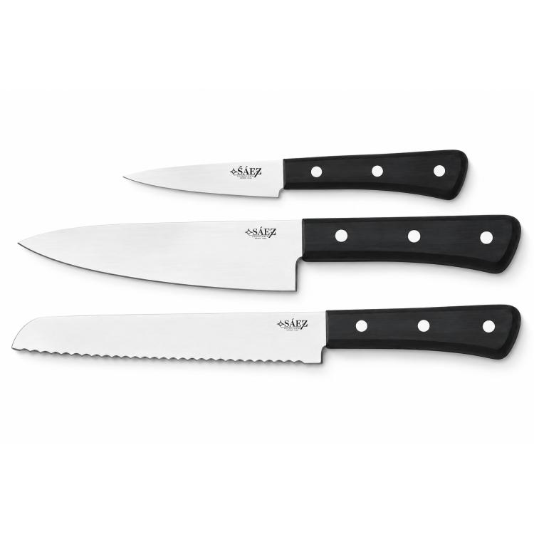 Set 3 Cuchillos de Cocina Serie Esencial Sáez | Económico